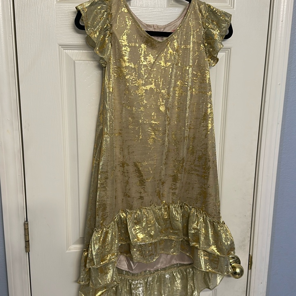 Joyfolie girls gold Holiday dress size 10